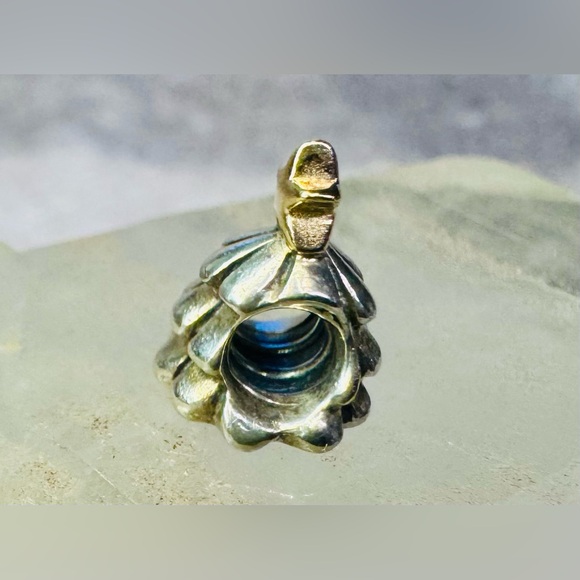 Authentic Retired Pandora Christmas Tree Two Tone 14k Gold & S925 Ale Silver - Picture 3 of 16